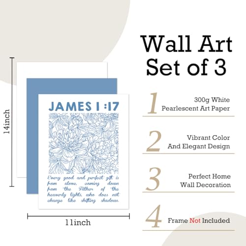 Set of 3 Poster Bible Verse Wall Art,His Mercies Are New Evey Morning Signs - color: His Mercies are New Every Morning
