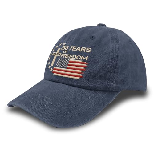 US 250th Anniversary Hat, Patriotic Embroidered Cap, 1776-2026 Freedom Celebration, 250 Years American History Gift Patriots - color: Us 250 Years Freedoms 1776-2026 250th Birthdaynavy Blue1
