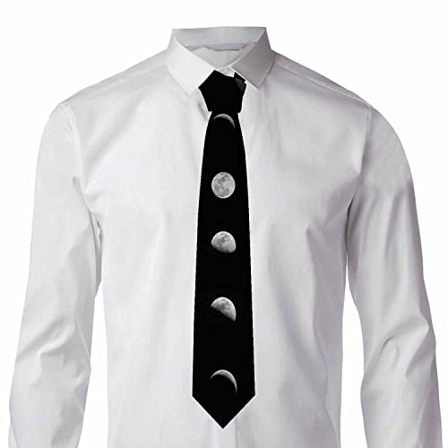 Men's Ties Novelty Tie Necktie for Men Teen Boys Multicolor Tie Party Holiday Thanksgiving Christmas - color: Black Moon Phases