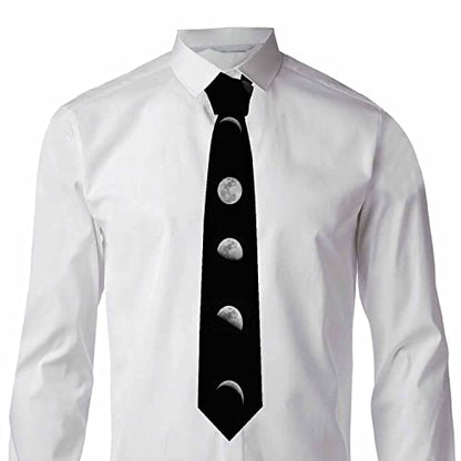 Men's Ties Novelty Tie Necktie for Men Teen Boys Multicolor Tie Party Holiday Thanksgiving Christmas - color: Black Moon Phases