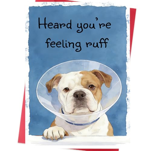 Funny Get Well Soon Card for Men Women, Surgery Recovery Gifts for Women Men, Cute Dog Get Well Soon Gifts, Post Surgery Recovery Card - color: SK-096