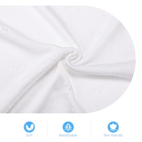 Baby Blanket White Lace Knitted Crochet Towel Baptism Christening Gift - color: Lace Blanket