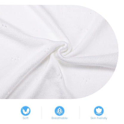 Baby Blanket White Lace Knitted Crochet Towel Baptism Christening Gift - color: Lace Blanket