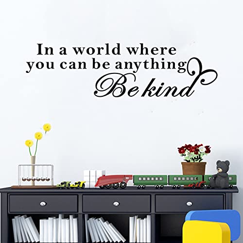 SEATUNE Wall Decals for Kids, Classroom Wall Decals, Quotes Inspirational Boys Girls Baby Teens Nursery School Playroom Vinyl Art Decor Home Sticker in a World Where You Can Be Anything Be Kind 25"X7" - color: Be Kind, size: Small