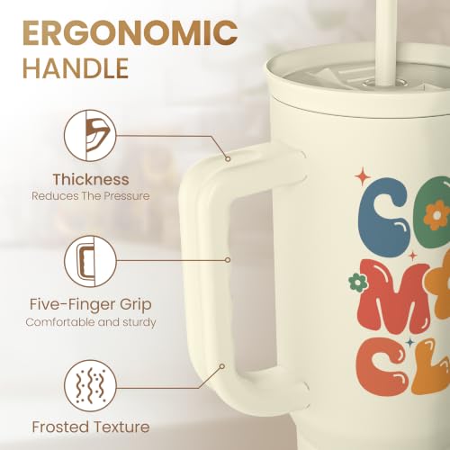 Mom Tumbler with Handle 40oz, Cool Mom Club Cup Stainless Steel Insulated Tumblers Coffee Travel Mugs, Gifts for Moms from Daughter Son, Best Mother Gift for Birthday Christmas Mothers Day - color: Mom 1