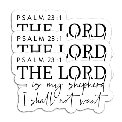 (3Pcs) Psalm 23:1 The Lord is My Shepherd Christian Bible Scripture Sticker - color: Psalm 23:1 the Lord is My Shepherd