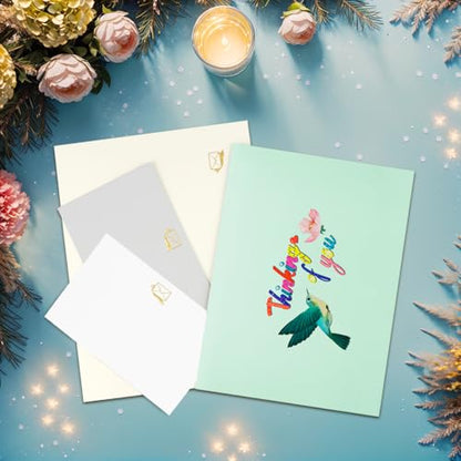 3D Colorful Flower Thinking Of You Card, - color: thinking of you