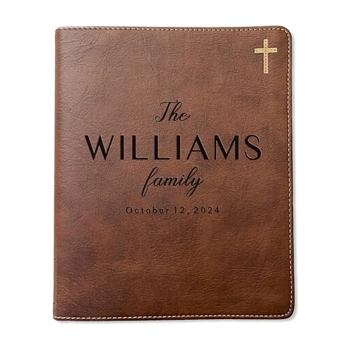 Personalized NIV Family Bible, Custom Engraved Journaling Bible, Christian Wedding Anniversary Gift, Red Letter Wide Margin Bible