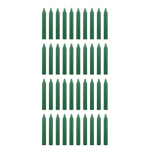 Mega Candles Unscented Mini Taper Chime Spell Candles 40 Count 4" x 1/2" - color: Green, size: 40 Pieces
