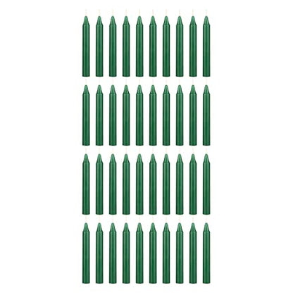 Mega Candles Unscented Mini Taper Chime Spell Candles 40 Count 4" x 1/2" - color: Green, size: 40 Pieces