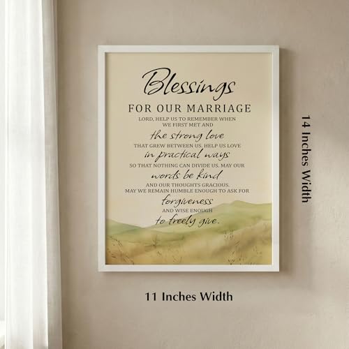 Blessings for Our Marriage Prayer Wall Art Print, 11x14 Framed - size: 14"L x 11"W, style: White Framed