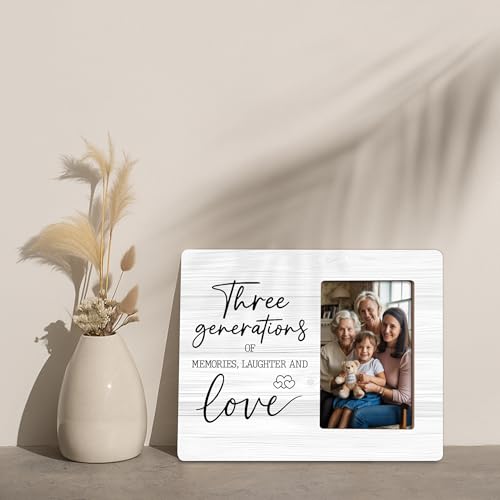 Three Generations Picture Frame, Gifts for Mom Grandmother, Family Frame Fits 4x6 Photo - color: Pink