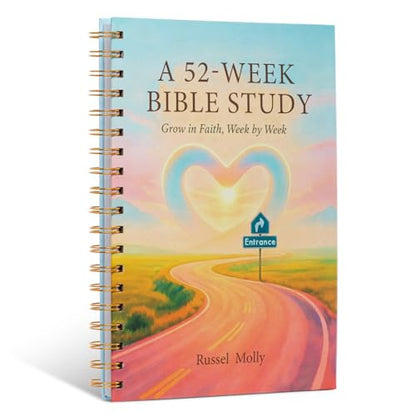 A Journey Through Scripture — A 52-Week Bible Study & Daily Reading Plan, Spiritual Companion & Journal for Women & Teens, Christian Gifts and Bible Study Supplies, Hardcover Spiral-Bound Book(6.9" x 9.8")Paper Notebooks