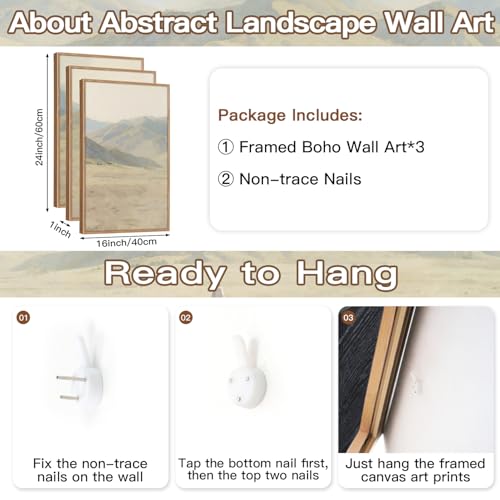 CHDITB 3 Pcs Jesus with Lamb Landscape Framed Canvas Wall Art 16x24 Inch - color: Jesus Leaves The 99 Parable of The Lost Sheep, size: 16"L x 24"W