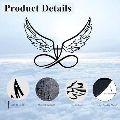 DUOOLN Angel Wings Metal Wall Decor Art, Abstract Butterfly Sculpture-Black - color: Black - Angel's Wings