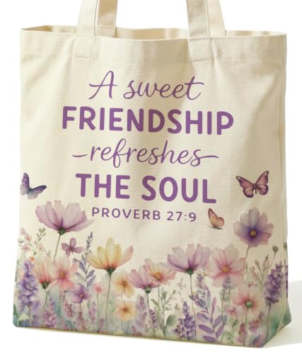 Christian Bible Verse Tote Bag for Women Faith Church - color: Friendship