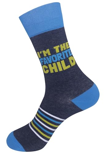 FUNATIC Crazy Socks with Funny Sayings - Novelty Gift for Men, Women, Adult - color: Favorite Child