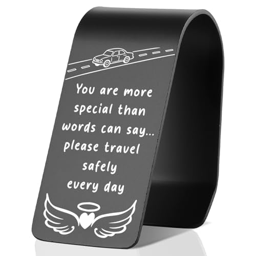 YODOCAMP Drive Safe Car Visor Clip Stainless Steel, You are More Special Than Words Can Say Engraved Reminder, Safe Travel Gift for Women Men, Car Accessory for Driver TZC198 - color: Black-C198