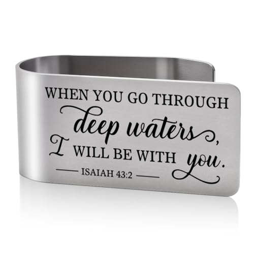 Isaiah 43:2 Visor Clip for Cars, Christian Gifts for New Drivers - color: silver 5