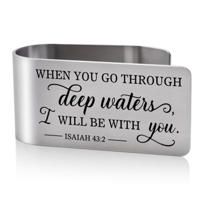 Isaiah 43:2 Visor Clip for Cars, Christian Gifts for New Drivers - color: silver 5