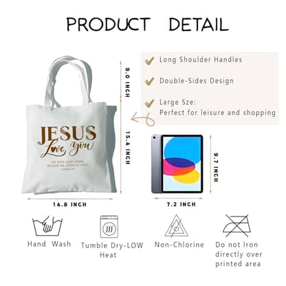 Christian Canvas Tote Bag,Christian Bags For Women. - color: White Christian Totebag-4