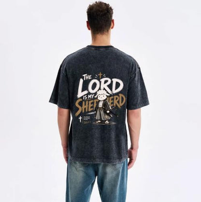 The Lord is My Shepherd Psalm 23 Samurai Lamb Anime Christian Faith T-Shirt - color: Black, size: 3X-Large