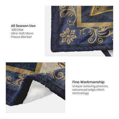 Christian Bible Verse Gift Blanket 60"x50" Spiritual Gift for Men - color: Blue-christian
