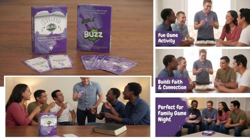 Bible Buzz – Christian Card Game for Families, Friends & Church Groups | Fun Bible Trivia Party Game | Faith-Based Gift for Game Night | Easy-to-Play Guessing Game