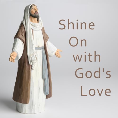 Jesus Christ Statue with Open Arms, Hand Painted Saint Statue Religious Modern Home Decor, Christian Jesus Figurines Religious Gift 9.5in - size: 9.5inch