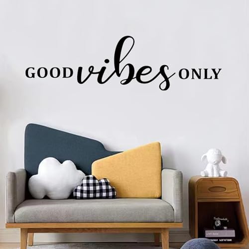 SEATUNE Office Quotes Wall Decals - Inspirational Positive Motivational Wall Stickers - School Classroom Workplace Home Vinyl Art Wall Decor - Good Vibes Only 25"X7" - color: Good Vibes Only, size: Small