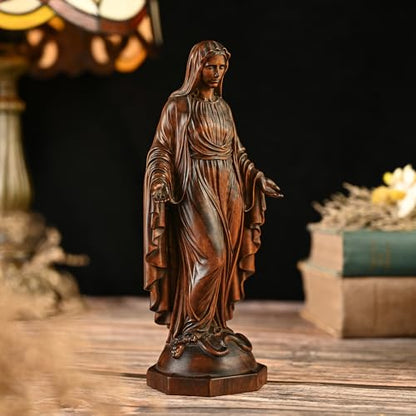 BGCOPPER Wooden Virgin Mary Statue Catholic Mother Mary Figure - 7 Inch - color: Virgin Mary, size: 7 Inch