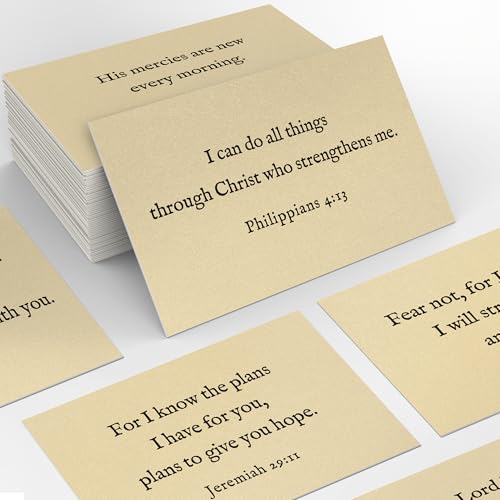 Bible Verse Cards, 60 Scripture Cards with Bible Verses - color: Beige