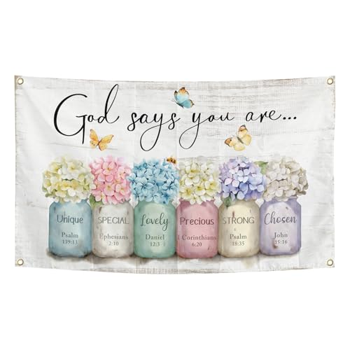 God Says You Are Tapestry 3x5 Feet Inspirational Bible Verses Wall Tapestry