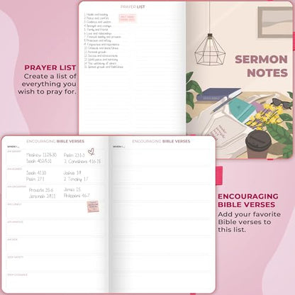 Clever Fox Bible Study Journal, Guide, Supplies for Women 7x10 Fuchsia - color: Fuchsia, size: Smaller than A4 (7" x 10")