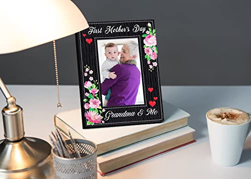 WaaHome Happy First Mothers Day Gifts for New Grandma - Grandma and Me First Mothers Day Picture Frame Gifts for First Time Grandma New Grandmother Nana To Be from Grandchildren - color: 4-First Time Grandma 4x6