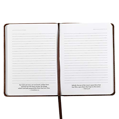 Christian Art Gifts Classic Handy-sized Journal Hope & a Future Jer. 29:11 Bible Verse Inspirational Scripture Notebook w/Ribbon 240 Ruled Pages, 5.7" x 7", Brown