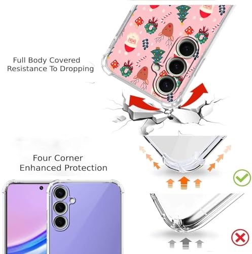 Pink Christmas Pattern Case for Samsung Galaxy S26 Plus, Cute Reindeer, Trendy Cool Soft TPU Bumper Cover Case for Samsung Galaxy S26 Plus - color: Christmas