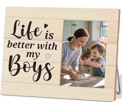 Boy Mom Gift Picture Frame - color: boy