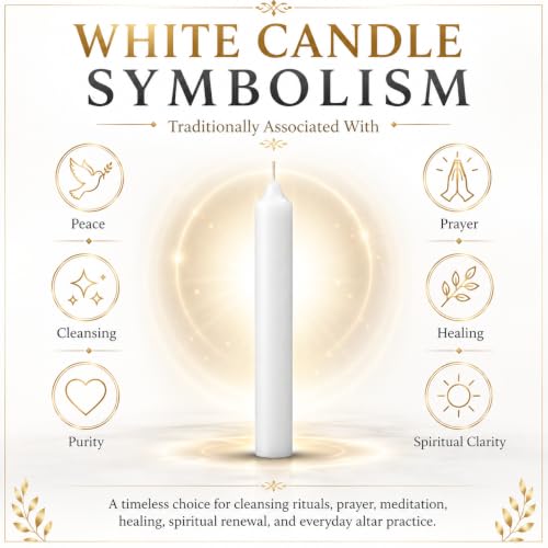 Dinil White Spell Candles, 4 Inch Mini Chime Candles, Set of 40 - color: White, size: 40 Pack