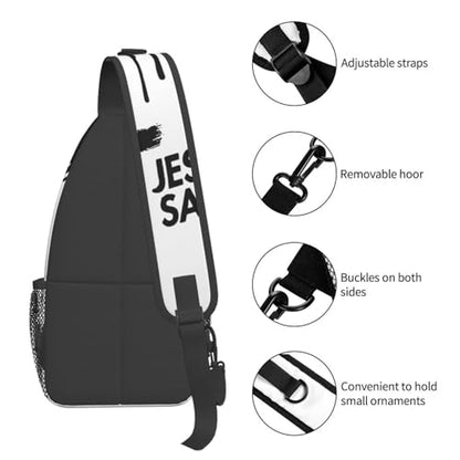 Jesus Christian Cross Sling Backpack Shoulder Chest Bag For Men Women Hiking Travel Crossbody Daypack - color: Jesus Christian Cross-0004