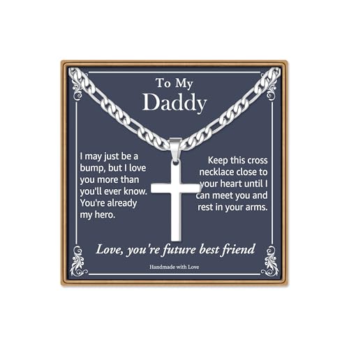 IEFLIFE Gifts for Son Men - Gifts for Son Grandson Boy Cross Necklaces - color: Daddy