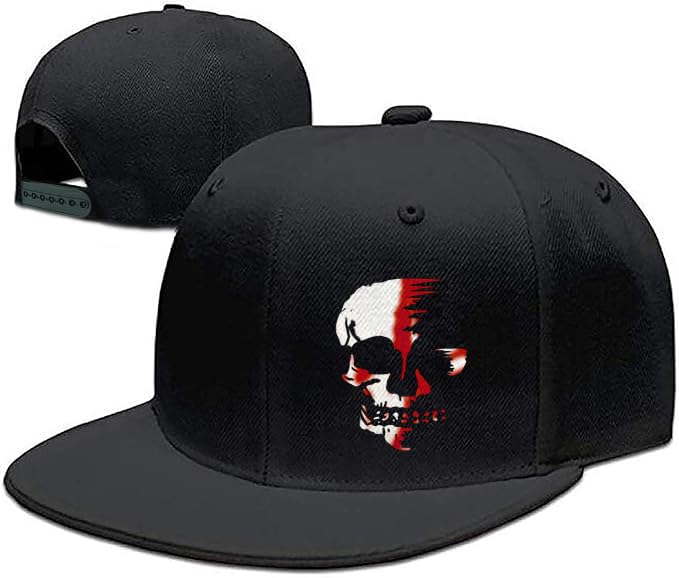 Skull Flat Bill Hats for Men Women Adjustable Dad Trucker Hat Skeleton Snap Backpack Hats for Hip-hop Running Cycling - color: Dead Head