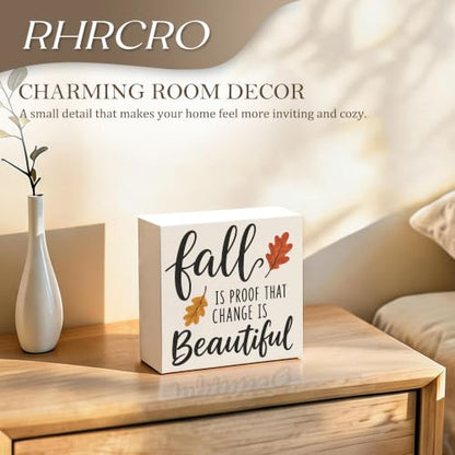 Rustic Fall Autumn Decor Wooden Box Sign - color: Fall-2