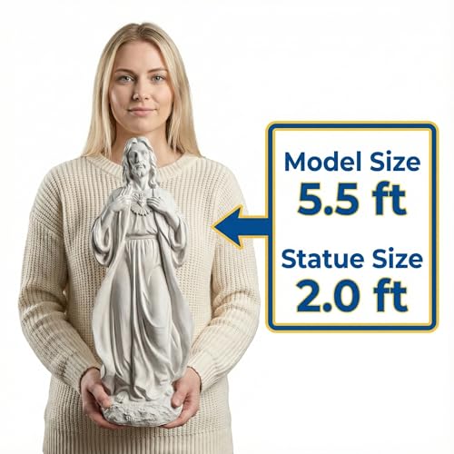 Sacred Heart of Jesus Statue 24.4'' H Large Outdoor Statues - color: Sacred Heart of Jesus (24.4 Inch)