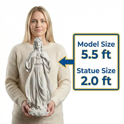 Sacred Heart of Jesus Statue 24.4'' H Large Outdoor Statues - color: Sacred Heart of Jesus (24.4 Inch)