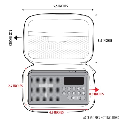 USA Gear Hard Case Compatible with Wonder Bible KJV the Talking Audio Bible Player, Wonder Bible NIV, Cable, Earbuds & More - Scratch Resistant Interior, Wrist Strap (Case Only) - Roses - color: Floral