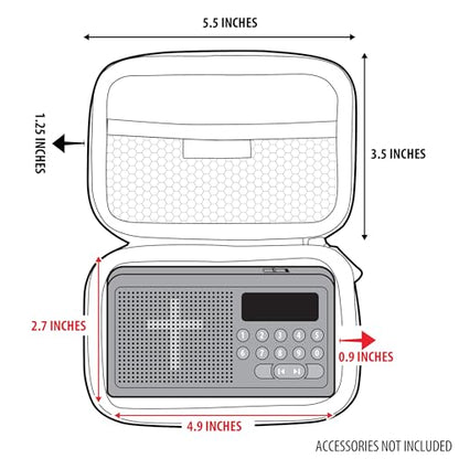 USA Gear Hard Case Compatible with Wonder Bible KJV the Talking Audio Bible Player, Wonder Bible NIV, Cable, Earbuds & More - Scratch Resistant Interior, Wrist Strap (Case Only) - Roses - color: Floral