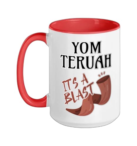 Yom Teruah It's a Bang Ceramic Mug, Red/White, 15oz - color: Red/White, size: 15 Ounces