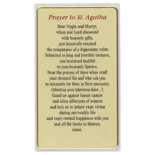 Amazing Saints Prayer to Saint Agatha Laminated Holy Card Set of Five