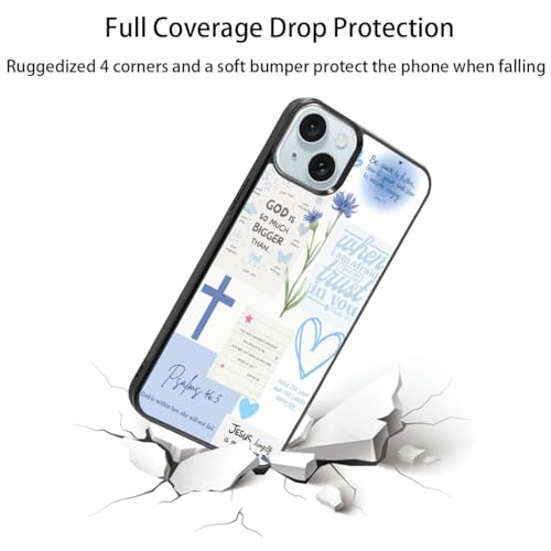 Bible Verse Phone Case Shockproof Protective Christian Jesus Phone Cases for iPhone 15 Plus - color: Jesus, size: iPhone 15 Plus